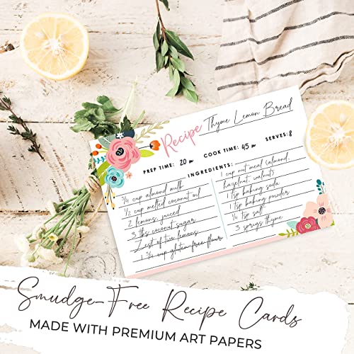 Recipe Binder and Recipe Card Set Bundle, Comes with a Recipe Binder 3 Ring Organizer Blank Recipe Book 8.5" x 9.5" with 50 Blank Recipes Cards (4x6) Plus and Extra Set of 50 Matching Recipe Cards - view 7