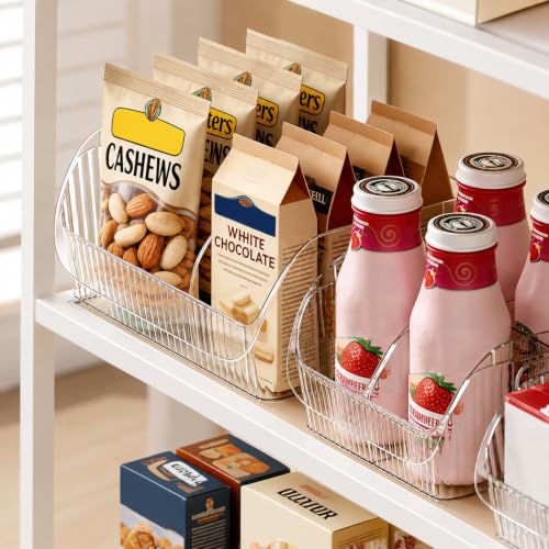 3 Pack Adjustable Dividers Storage Bins, Clear Pantry Organizers Boxes Set - view 3