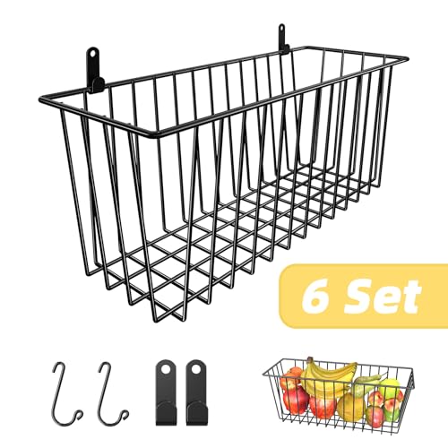 6 Pack Wire Basket Wall Mount Hanging Baskets - view 5