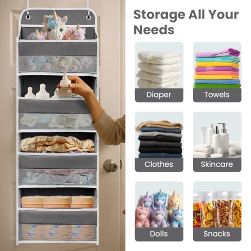 Over the Door Organizer 4 Shelves & 4 Side Pockets, Hanging Door Storage - view 6