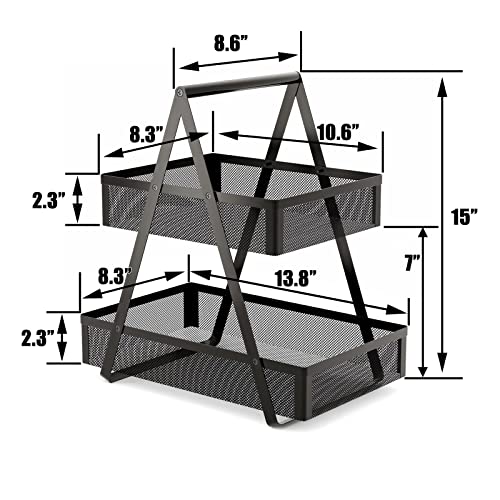 Snack Organizer for Countertop - 2 Tier Metal Snack Basket - view 3