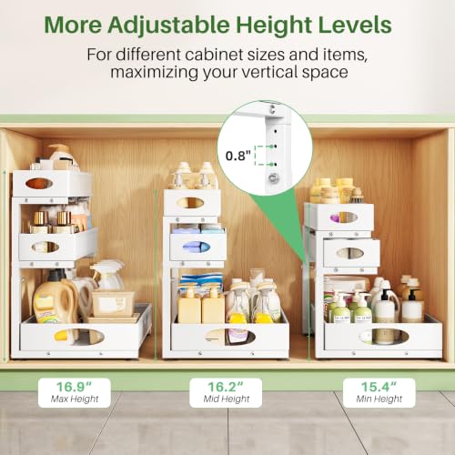 Under Sink Organizer 3-Tier Slide Out Drawer for Bathroom 2-Pack - view 5