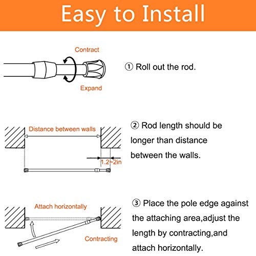 2 Pack Small Tension Rods 7 in to 11 Curtain Rods Window Rods in Extendable Width Spring Cupboard Bars for Kitchen Utensils, Closet, and Cabinet, Fit in The Spaces to Stay Up - view 7
