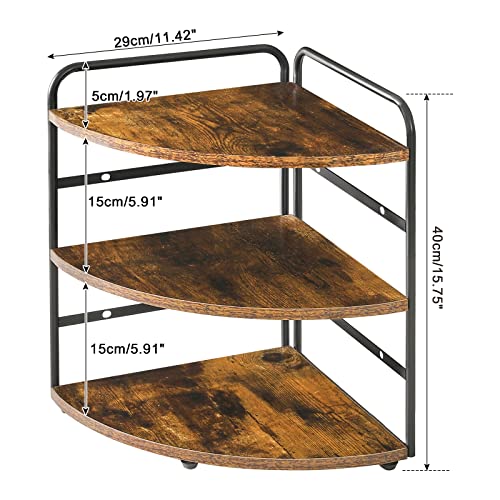 Corner Shelf,Wood Kitchen Spice Organizer,Brown TWJ002H - view 3