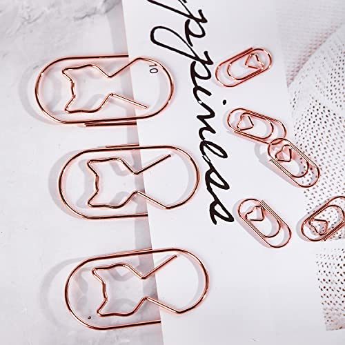 Cat Paper Clips,Large Paper Clips Rose Gold Jumbo Wide 20pcs 2 inch Planner DIY Craft Organize Paperclips for Cat Lover Office Home Decor - view 2