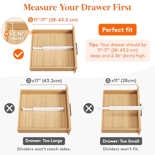 2.36" Upgrade Kitchen Drawer Dividers, Adjustable Drawer Organizer - view 4