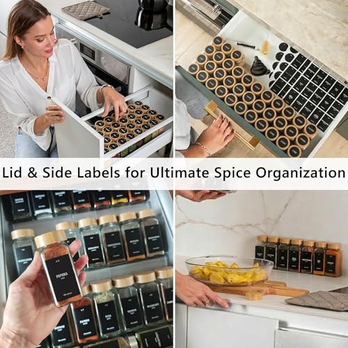 Spice Jars with Bamboo lids 36 x 4oz - Seasoning Jars +280 Labels - view 5