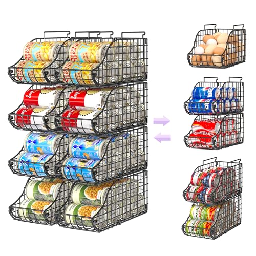 8 Pack Stackable Can Organizer for Pantry Cabinet Food Storage