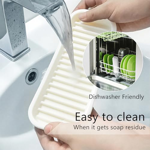 Silicone Sponge Holder - Sponge Tray for Kitchen Sink White 2 Pack - view 4