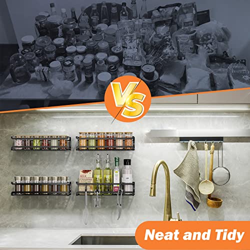 Spice Rack Wall Mounted 2 Pack, Black,11.41x2.75x2.75in - view 5