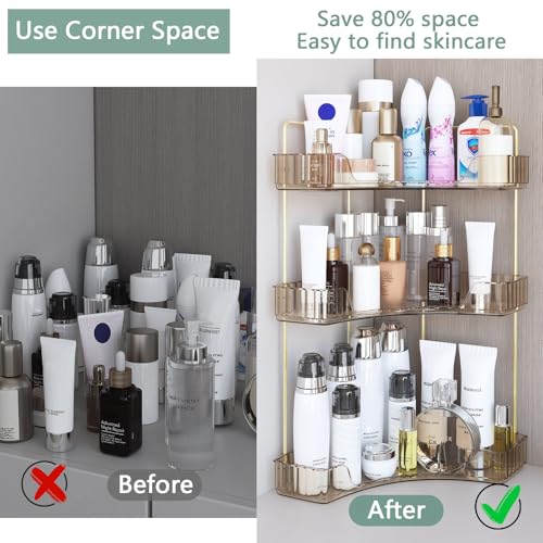 Corner Bathroom Shelf, 3 Tier Countertop Organizer for Vanity - view 4