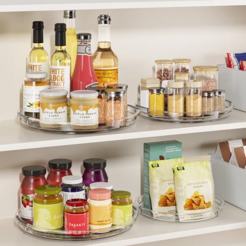 3 Pack 10.6'' Lazy Susan Organizer Turntable for Cabinet, Pantry Organizers and Storage, Rotating Condiment Organizer for Kitchen, Table Top, Fridge, Countertop, Spice Organization - view 3