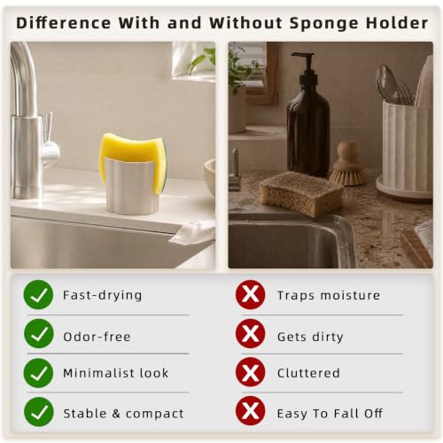 Flower Ceramic Sponge Holder for Kitchen Sink, Dish Scrubber Caddy - view 4
