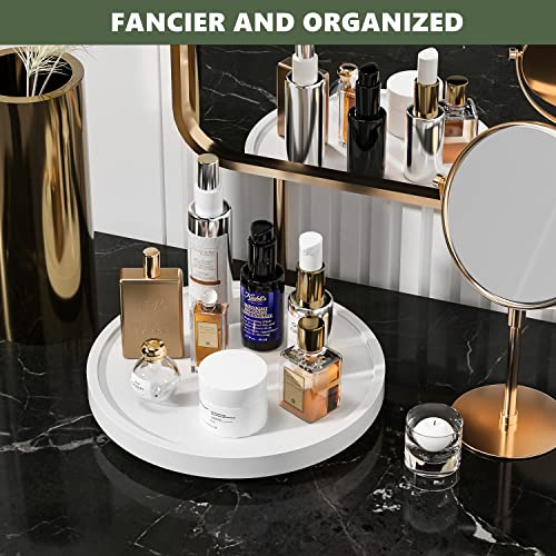 Turntable Vanity Tray, 10 Inch Bamboo Kitchen Sink Countertop Organizer - view 3