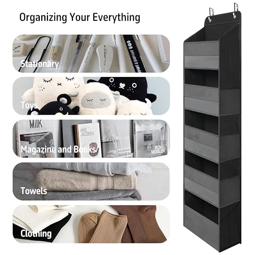 Over the Door Organizer for Bedroom Bathroom Pantry, 5 Shelf Black - view 5