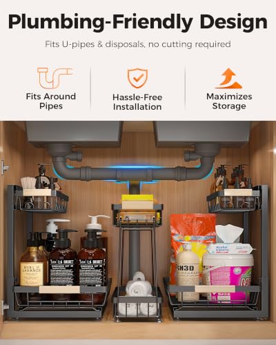 3-Pack Under Sink Organizer, 2-Tier Pull-Out Cabinet Organizer - view 4