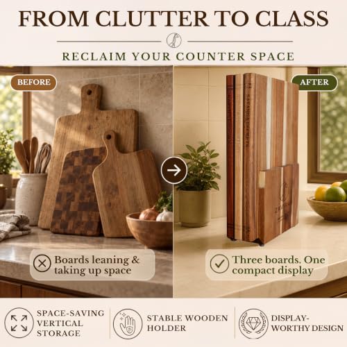 Book Cutting Board Set - 3 Hardwood Chopping Boards - view 3