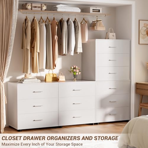 Closet Drawers Set of 2, Wood Closet Organizers and Storage, White - view 5