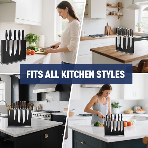 Magnetic Knife Block Without Knives—Black, Stainless Steel, 12" - view 5
