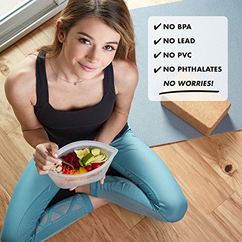 Reusable Food Storage Containers Full Set of 8 Lavender – Platinum Silicone Cups, Dishes & Bags – Microwave, Dishwasher & Freezer Safe – Made in USA, BPA-Free - view 5