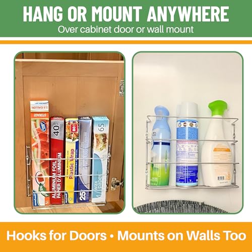Kitchen Wrap & Food Bag Organizer Wall/Cabinet Mount, 2-Pack, White - view 3