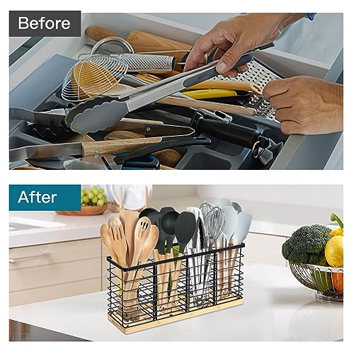 Extra Large Kitchen Utensil Holder Countertop with Removable Divider - view 3
