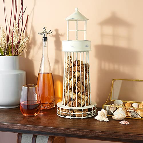 Lighthouse Wine Cork Holder, Wine Corks Storage, Wine Cork Collector, Farmhouse Kitchen Decor, Wine Bar Decor, Wine Accessories, Set of 1, White - view 4