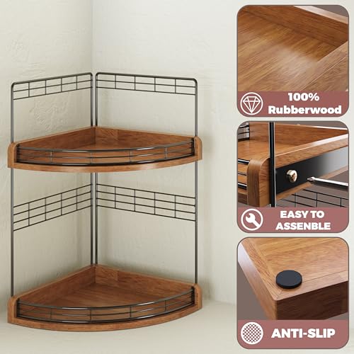 Bathroom Countertop Corner Organizer for Small Spaces, 2-Tier Counter Shelf - view 4