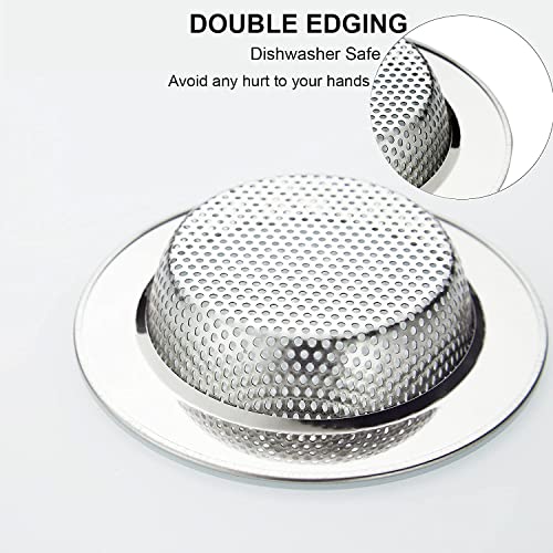 Kitchen Sink Strainer Stainless Steel, Kitchen Sink Drain Strainer，Sink Strainers for Kitchen Sinks with Large Wide Rim 4.5" Diameter (4 Pack) - view 3