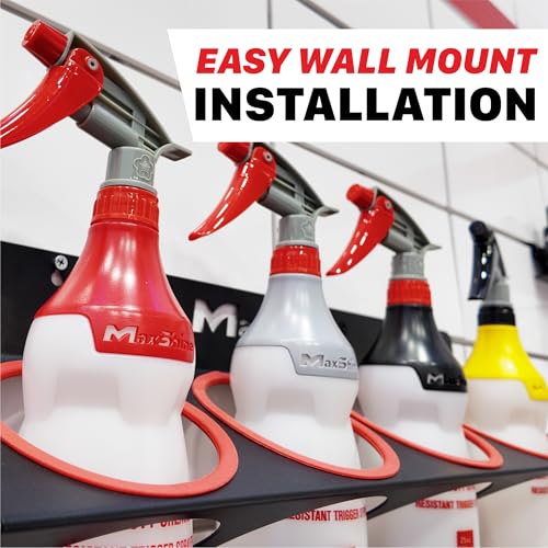 Universal Spray Bottle Holder – Holds 4 IK Trigger Sprayers and 34oz Bottles with 3 Hanging Slots – Heavy-Duty Wall-Mounted Organizer for Garage, Shop & Mobile Detailing (Logo) - view 5