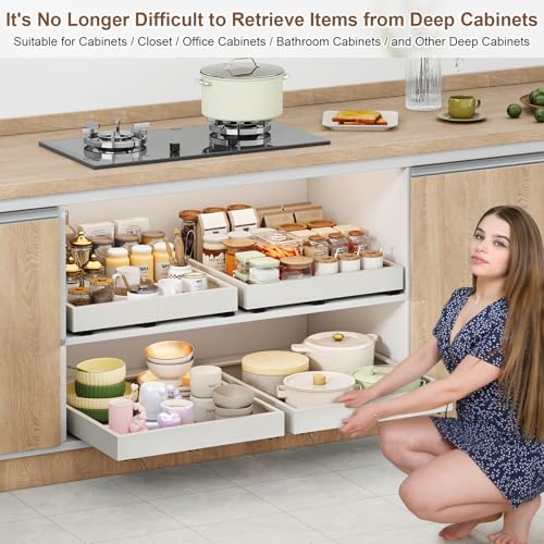 2Pc Pull out Cabinet Organizer,14"-21"W,17"-24"D,Expandable - view 6
