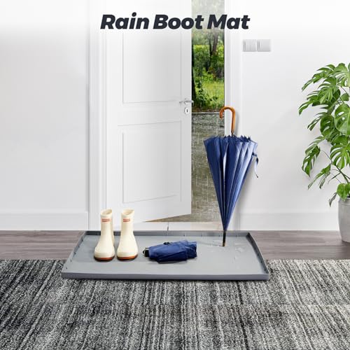 Under Sink Mat 28" x 22", Extra Thick Waterproof Silicone Liner, Cabinet Protector Tray Organizer for Kitchen (Grey) - view 7