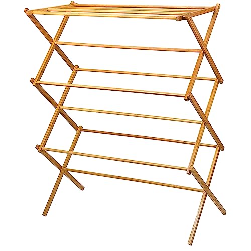 Wooden Clothes Drying Rack for Laundry - Foldable & Pre-Assembled - view 6