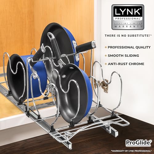 Pull Out Cabinet Organizer for Pots and Pans – Under Cabinet Pots and Pans Organizer – Cabinet Slide Out Shelves – Pot and Pan Lid Organizer Rack for Cabinet - 11" W x 21" D, Chrome - view 4