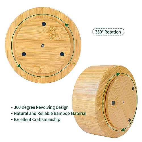 Bamboo Rotating Art Supply Desk Organizer, Pencil Holder Desktop - view 3