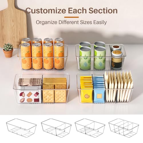 8 Pack Pantry Organization and Storage Bins with Removable Dividers - view 4