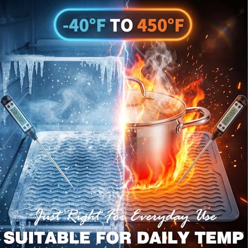 2 Pack Silicone Dish Drying Mat for Kitchen Counter Heat Resistant Under Sink Waterproof Coffee Bar Accessories Dining Rack Stone Utensil Holder Countertop Decor Must Haves 2026 - view 6