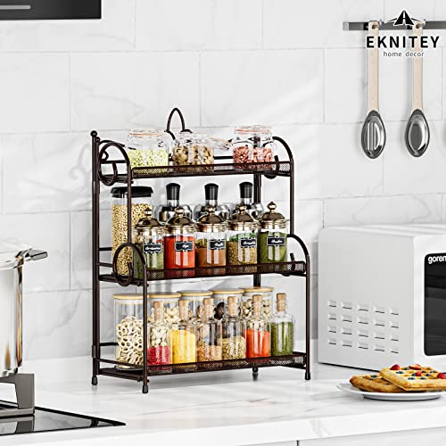 Bathroom Organizer Shelf Countertop - 3 Tier Spice Rack No Assembly - view 3