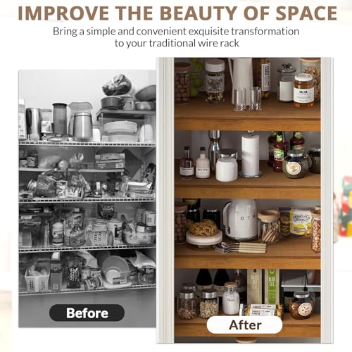 Wire Shelf Covers, Bamboo Wire Rack Covers for Pantry, Closet - view 5