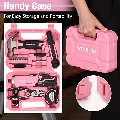 Pink Tool Set, 3.7V Electric Screwdriver Kit with Toolbox - view 6