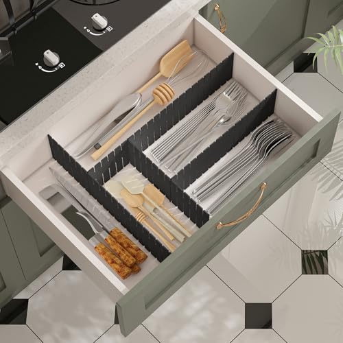 Adjustable Drawer Dividers, Cut to Fit Plastic Organizer Strips, 8-Pack - view 4