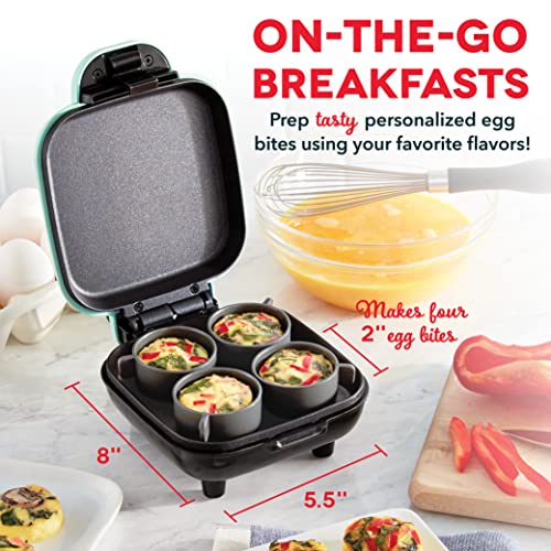 Deluxe Egg Bite Maker with Mini Griddle for Individual Pancakes and other On-The-Go Meals (Aqua) - view 4