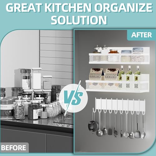 Magnetic Spice Rack for Refrigerator, 3 Pack Magnetic Shelf for Refrigerator, Movable Magnetic Basket is Used for Side Storage in Ovens, Microwaves, or Washing Machines - view 5