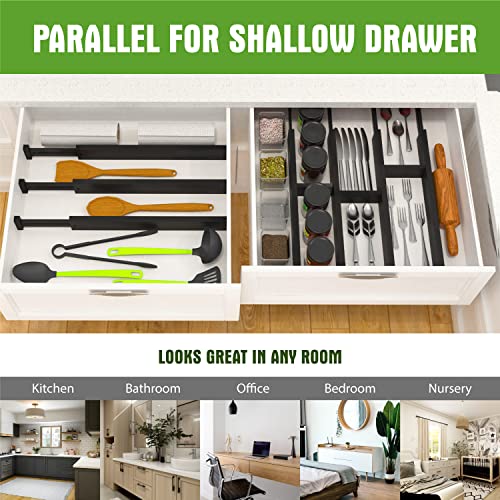 6Pcs Expandable Bamboo Drawer Dividers, Fits 17.6-21.6" Drawers - view 6