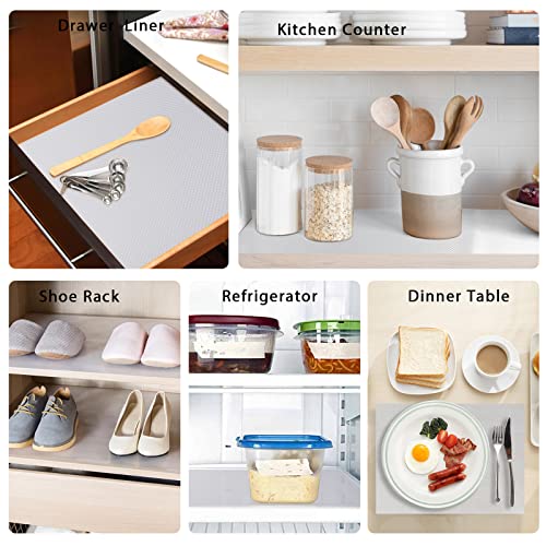 7PCS Shelf Mats Refrigerator Liners Washable Refrigerator Pads Fridge Mats Drawer Placemats Home Kitchen Gadgets Accessories Organization for Top Freezer(White) - view 6