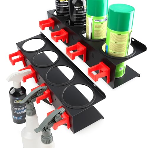 Spray Bottle Holder, 2 Pack Wall Mount Car Detailing Can Holder Spray Rack