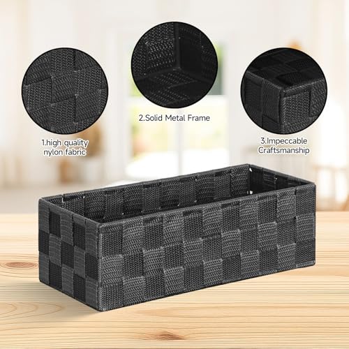 Woven Baskets, Storage Baskets for Organizing (Set of 8), Cube Baskets Bin Container Matching Storage Boxes Organizers for Pantry, Office, Shelves, Media-room - view 5