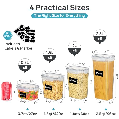 Airtight Food Storage Containers with Lids, 24 pcs, Gray - view 2