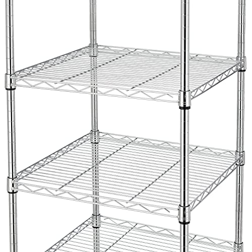 Heavy Duty 5 Tier Wire Shelving Unit, 18x18x59-inches 5 Shelves Storage Rack, Metal Shelving with Thicken Steel Tube, NSF Certified, Chrome - view 6