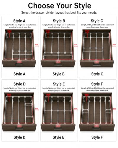 Custom Size Clear Acrylic Drawer Dividers, Adjustable Interlocking Organizer Inserts for Clothes Underwear Socks Bras Scarves Makeup & Accessories Transparent Drawer Storage Separator (transparent) - view 2